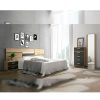 Dormitorio Muebles Liquidator | Cabecero Con Leds Priego + 2 Mesitas Cambrian/Grafito