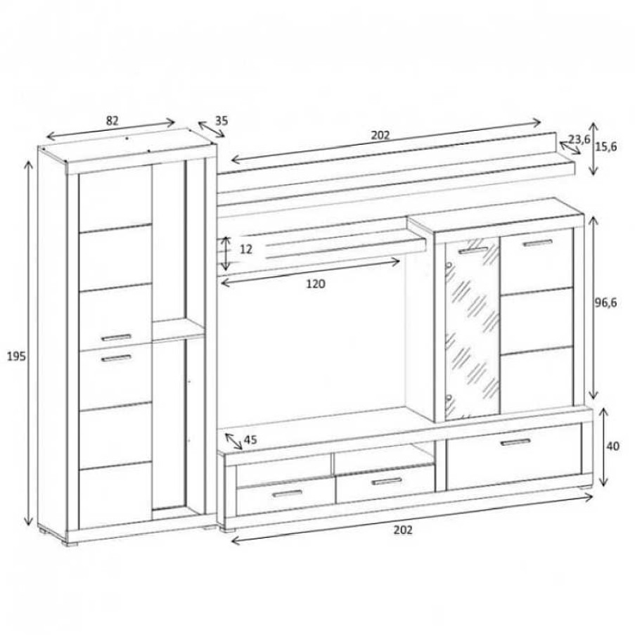 Salones Muebles Liquidator | Mueble De Salon Nora Con Led Cambrian