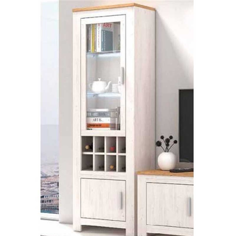 Salones Muebles Liquidator | Vitrina Roncal 1 Puerta Cristal Con Luces De Led Andersen/Gris