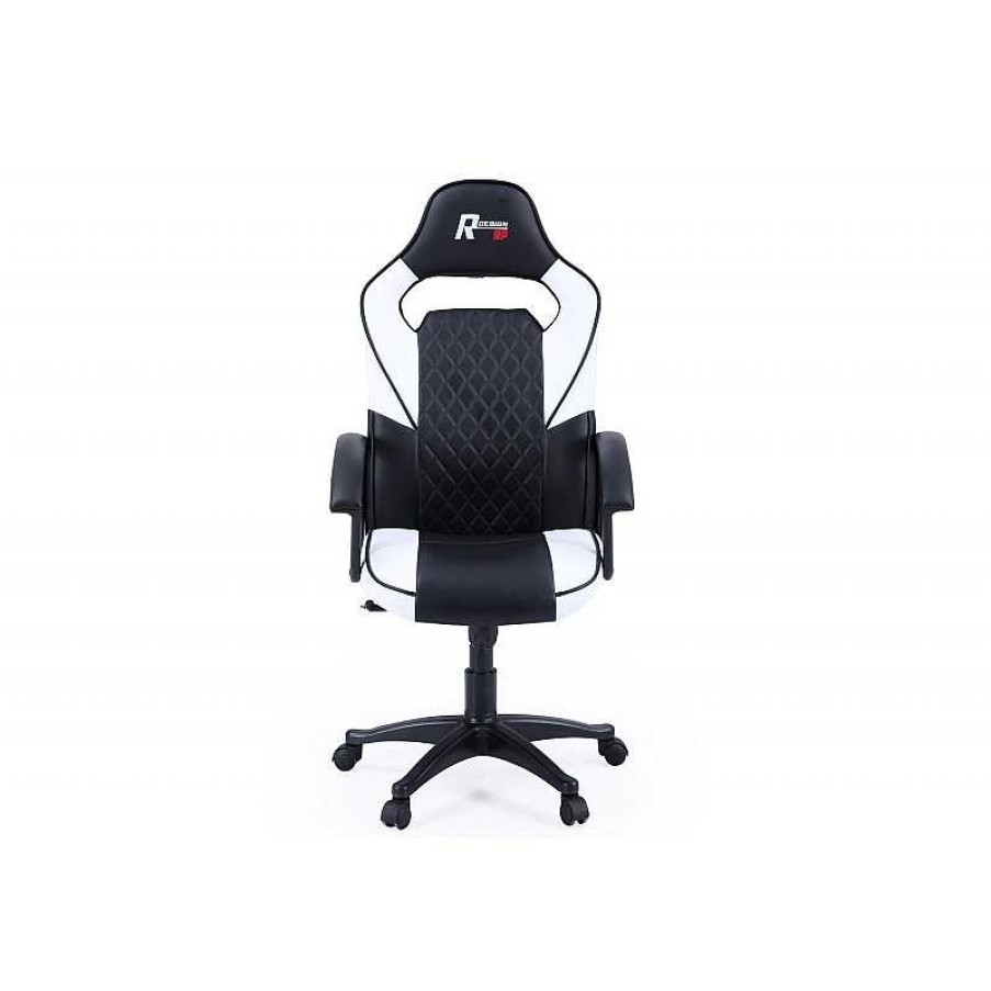 Sillas Y Taburetes Muebles Liquidator | Silla Gamer Design Blanca/Negra