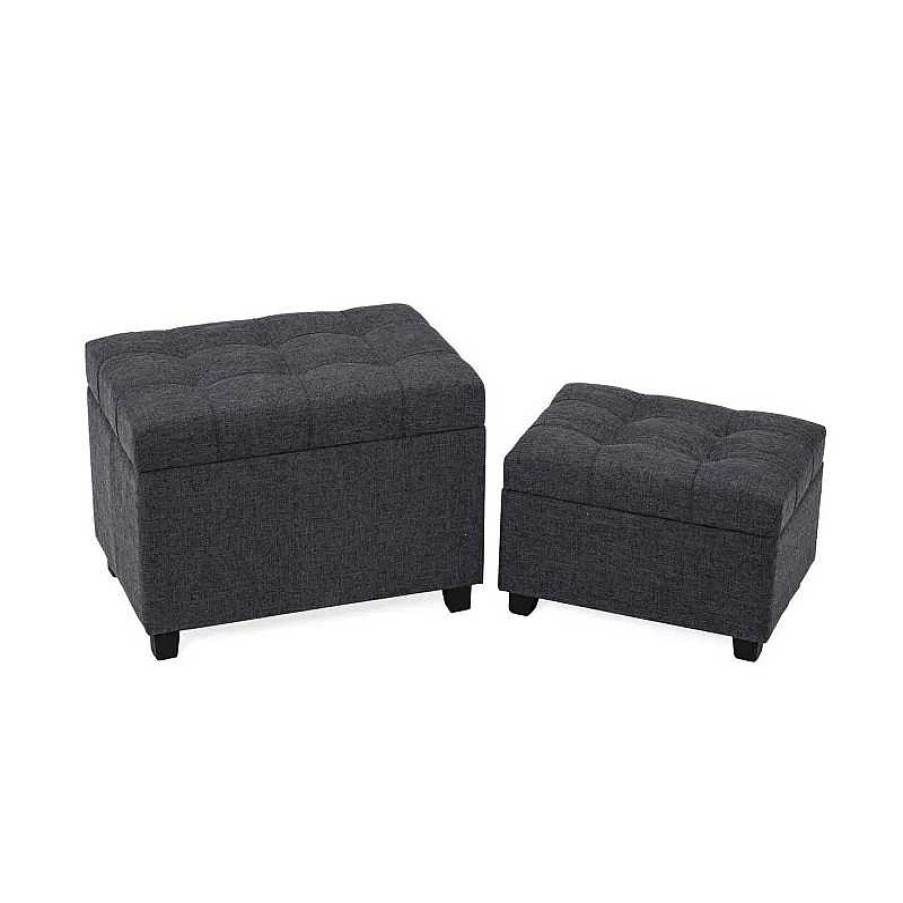 Auxiliar Muebles Liquidator | Juego 2 Puf Arc N Gris