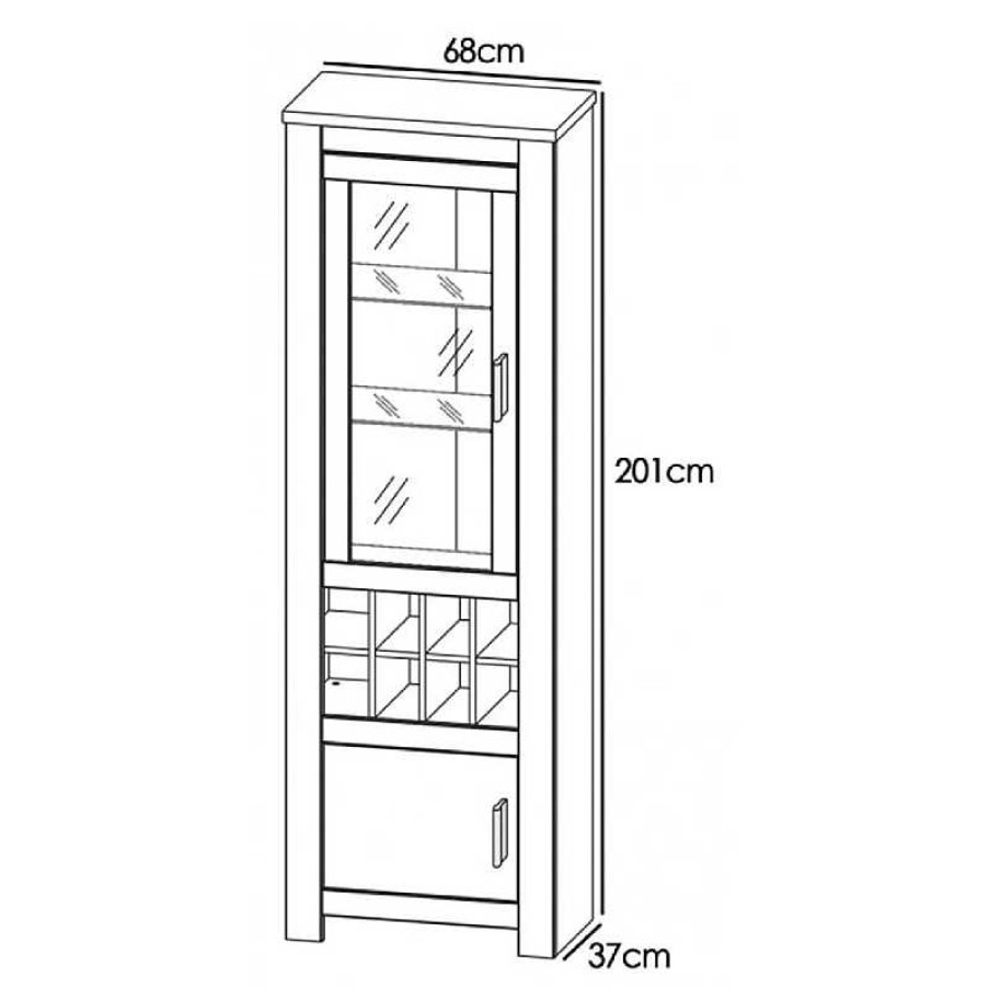 Salones Muebles Liquidator | Vitrina Roncal 1 Puerta Cristal Con Luces De Led Andersen/Gris