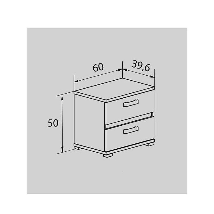 Dormitorio Muebles Liquidator | Mesita Priego Cambrian/Grafito