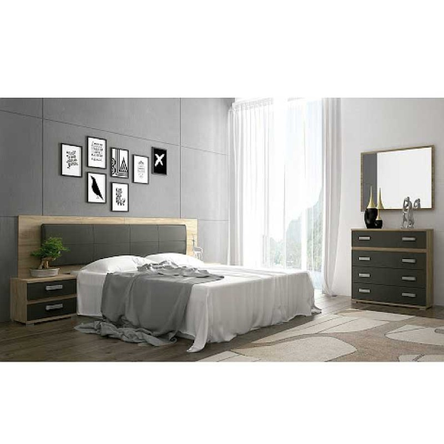 Dormitorio Muebles Liquidator | Comodin 4 Cajones Priego Cambrian/Grafito