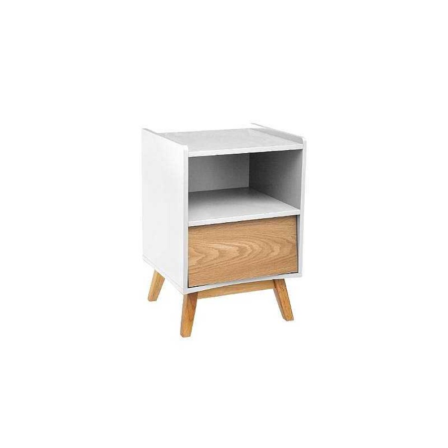 Dormitorio Muebles Liquidator | Mesita De Noche Elva Blanco