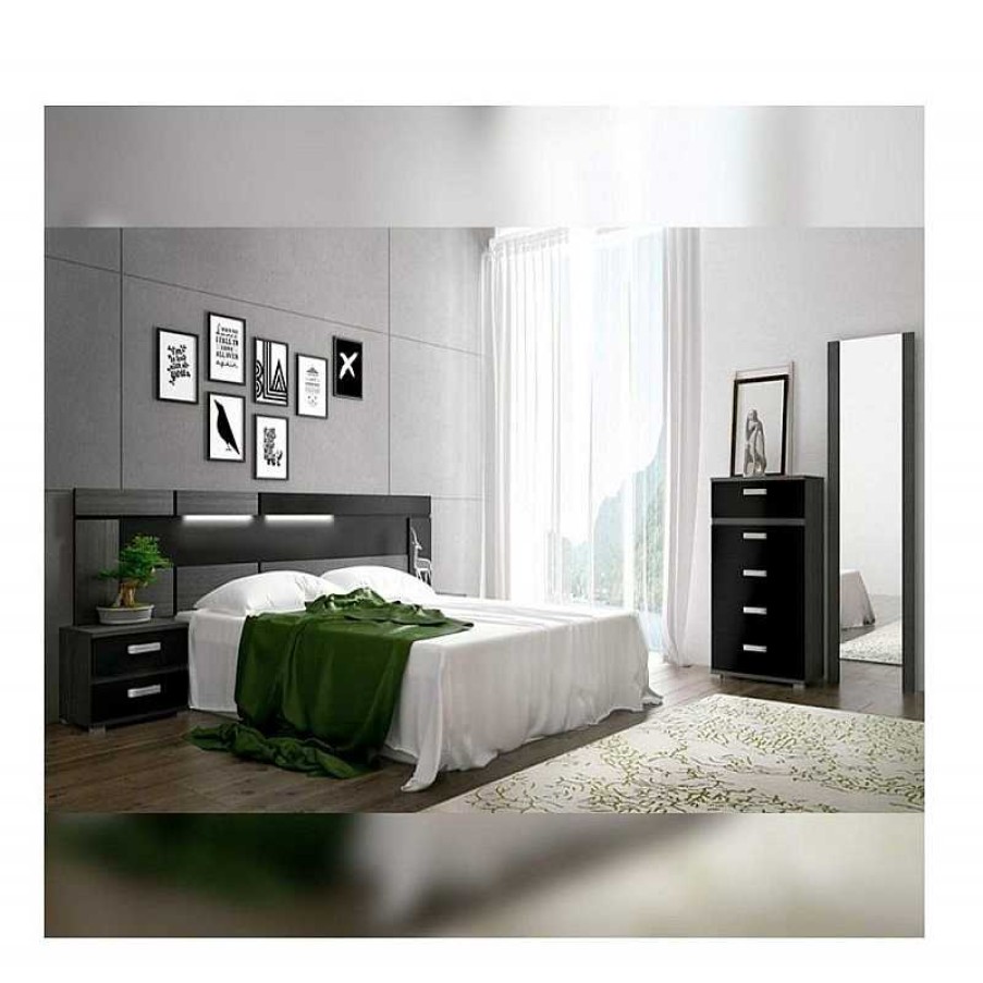 Dormitorio Muebles Liquidator | Sinfonier 5 Cajones Rambla Ceniza/Negro